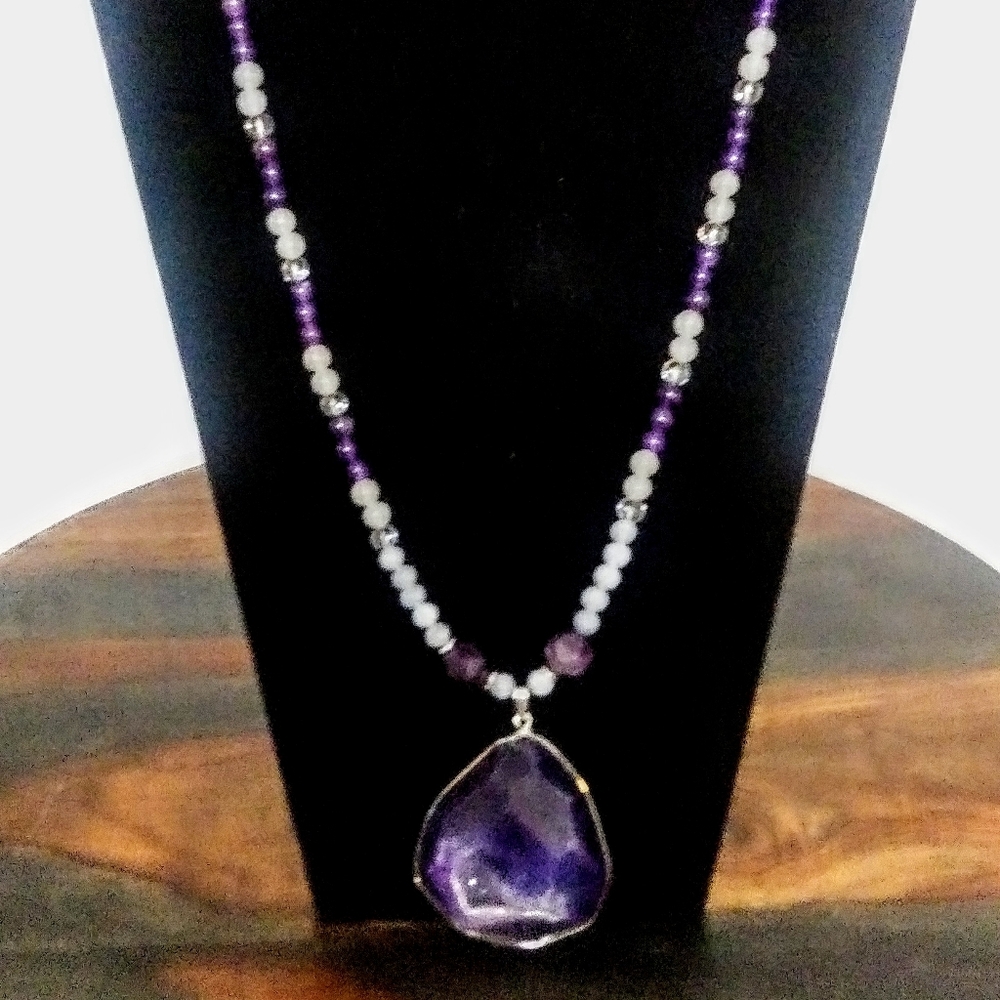 Amethyst and Selenite Necklace